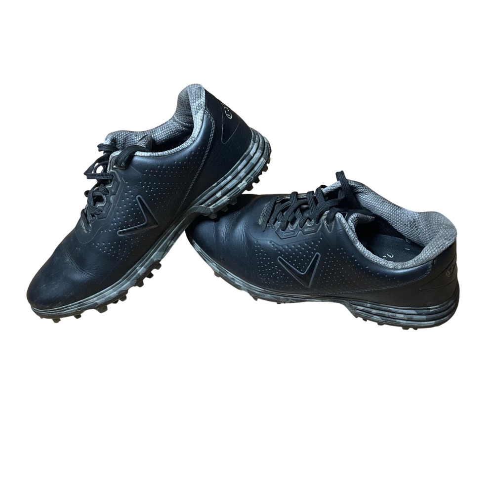 Callaway CG100BM Mens Black Leather Spiked Golf Shoes Wide 2E Size 10